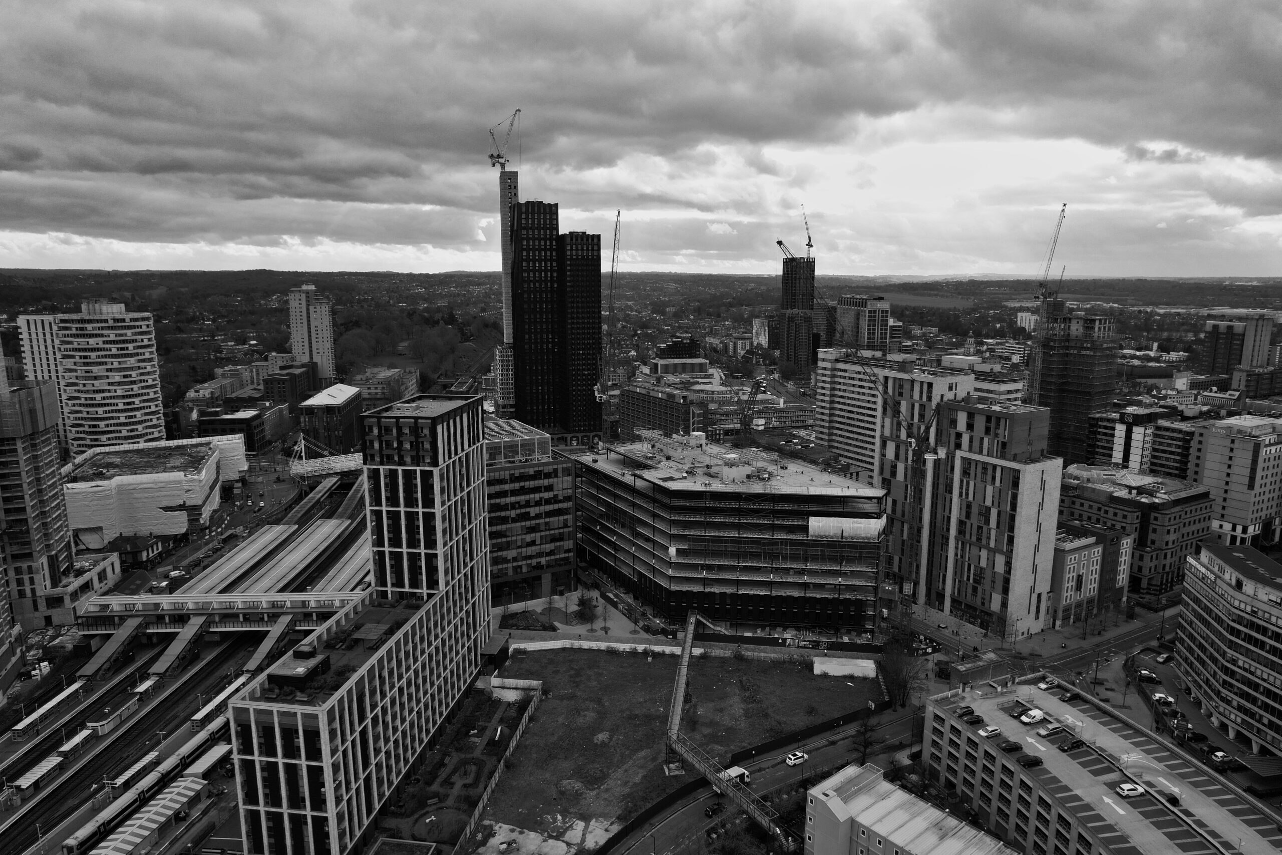 Croydon skyline with modern buildings representing service coverage for Metrik Moves Ltd